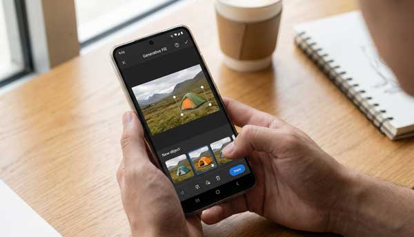 Adobe Firefly AI Generative Fill Editing on Android Smartphone