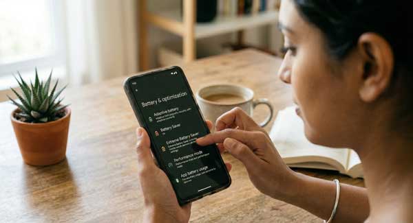 Android Battery Life Optimization Settings on a Smartphone