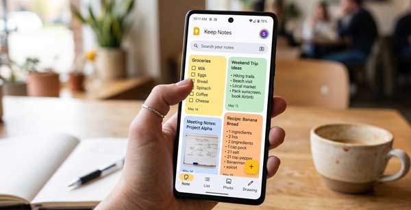 Google Keep Notes Interface on Android Smartphone