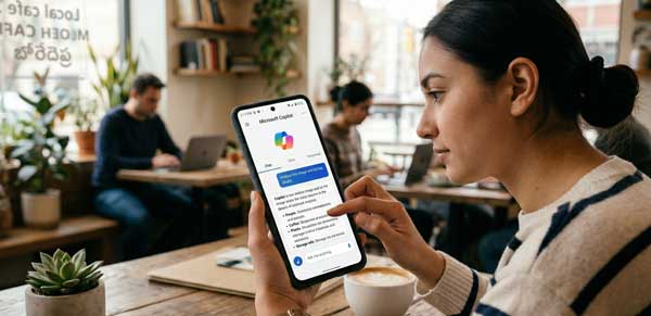 Microsoft Copilot AI Assistant on Android Smartphone